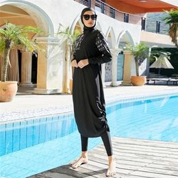 Hijabs Arrival Stylish Muslim Swimwear 3 Piece Long Robe Swimming Suit Muslimah Swimsuit Islamic 2209238165872270S