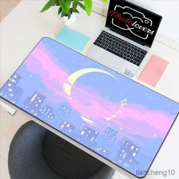Mouse Pads Wrist Pink Moonlight Anime Mouse Pad Gaming Laptops Desk Protector Keyboard Mat Pc Accessories Mousepad Cute Pads Carpet R230823