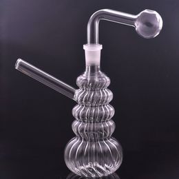 100pcs Glass Oil Burner Bong Water Pipes 7inch 14mm Female Thick Clear Pyrex Beaker Bongs for Smoking Oil Rigs Beaker Bong with Downstem Oil Burner Nail Pipe