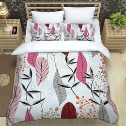 Bedding sets Fresh printed digital printed bedding set three piece set soft high-end atmospheric comfortable and soft couple