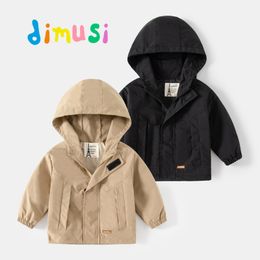 Jackets DIMUSI Autumn Winter Children trench Coats Boys Outerwear Casual Windbreaker Jacket Baby Kids Fleece Warm Bomber Hooded Clothing 230822