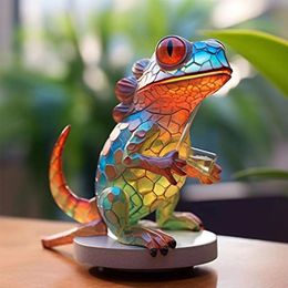 Dekorative Objekte Figuren gefärbte Glas Drache Meerestiere Desktop -Ornamente doppelseitig mehrfarbiger Wildtierhandwerk Tierstatue Ornament Home Deco 230823