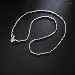 Chains 2mm 16-30 Inch Silver Rope Necklace Beautiful Stylish Elegant Women's Men's Chain Cute Pendant