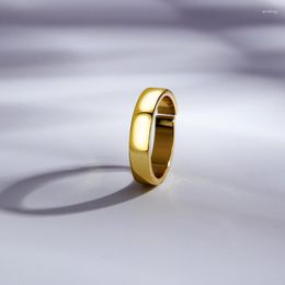 Wedding Rings Single Ring Men's Simple And Personalized Fashion Geometric Smooth Plain Versatile Cool Style Small Open