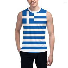 Men's Tank Tops Sleeveless T-shirt Greece Flag Greek 3D Boys Tshirt Gyms Fitness Joggers Basketball Training Vest