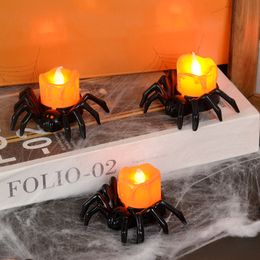 Other Event Party Supplies Halloween Decorations LED Candle Light Plastic Spider Pumpkin Lamp for Home Bar Haunted House Halloween Party Decor Horror Props 230823