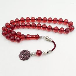 Strand ALBASHAN Tasbih Muslim Bracelet 33 45 51 66 99 100Paryer Beads Islamic Rosary Gifts Red Resin Misbaha Turkish Jewellery