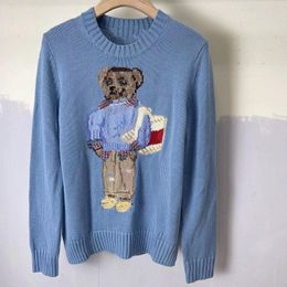 Designer Sweaters Knitting Cardigan Womens Rl Small Horse Embroidery Knitwear Men Button Oqw