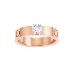 Designer de alta qualidade Titanium Steel Ring Jewelry Homem Promessa de Casamento para Mulher Presente de Aniversário