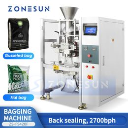 ZONESUN Automatic Bagging Machine Pouch Packing Equipment VFFS Servo Controls Food Granule Powder Packaging Solution ZS-FS420F