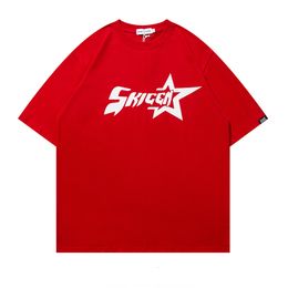 Women's T-Shirt 1988 Streetwear American Alphabet Star Print T-shirt Harajuku Vintage Red Men's Women's Y2K Casual Tops With Base Men's Clothing 230823