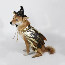 Dog Apparel Adjustable Pet Cape Stylish Outfit Witch Hat Set For Halloween Party Decoration Festive Costume Cats