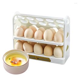 Storage Bottles Fridge Shelf Egg Holder Tray Flipping Rack For Side Doors With 3 Layers Kitchen Organisation Tools Date