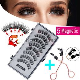 False Eyelashes 2 Pairs 3D Natural Magnetic Eyelashes With 5 Magnetic Lashes Handmade Reusable Magnetic False Eyelashes Support Drop Shipping x0823
