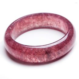 Bangle Women Lady Fashion Love Bangles Transparent Genuine Natural Red Strawberry Quartz Crystal Inner Diameter 58mm