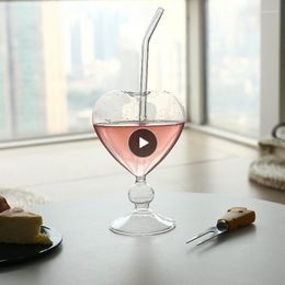 Wine Glasses Portable Water Glass South Koreas Ins-style Drinking Cup Female Lovely Creative Love Home Decoration Vase 180ml