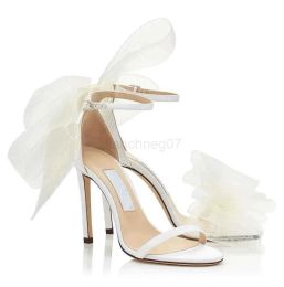 Dress Shoes Romantic Aveline Lace Up Gladiator Sandals Shoes For Bridal Wedding Dress Bow Women Averly Elegant Pumps Lady High Heels