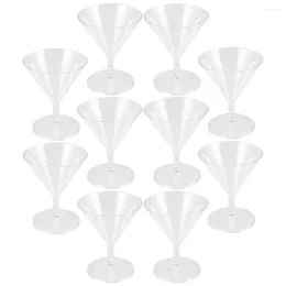 Wine Glasses 10pcs Plastic Cocktail Cup Champagne Martini Whiskey