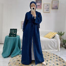 Ethnic Clothing Eid Mubarak Elegant Simple Abaya Dubai Muslim For Women Cardigan Kaftan Turkey Islamic Caftan Arabic Femme Modest Robe