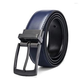 Belts Luxury Band Fashion Male Rotary Pin Buckle Business Belt Cowhide For Men Jeans High Quality Genuine Leather Waistband