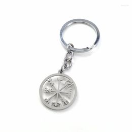 Keychains Selling Titanium Steel Compass Guide Keychain Personality Punk Retro Trendy Men's Stainless