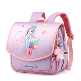 Backpacks Kids Cartoon School Bag For Girls Primary Grades 13 Student Children Waterproof Hasp Schoolbag 230822