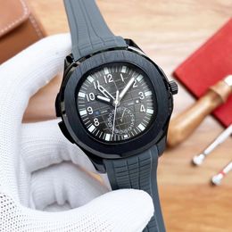 Movement watches Sports Business Men's Watch Automatic Mechanical Glow Pointer Arabic Numeric Stainless Steel Grey wristwatch Transparent Bottom Full Black Shell