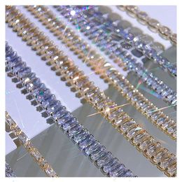 Nail Art Decorations 200mm Long Zircon Chain Nail Ornament 3D Gold and Silver Luxury Diamond Chain Cuttable DIY Glamour Nail Art Decoration Accessory 230822