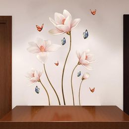 Wall Stickers 3D Flower Sticker Living Room Bedroom Home Decor DIY Vines Art Murals PVC Removable Decals 230822