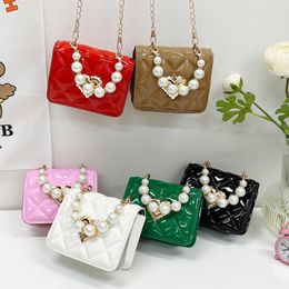 Handbags Childrens Crossbody Bag PU Korean Fashion Girl Coin Purse Solid Casual Small Square Handbag Mini 230823