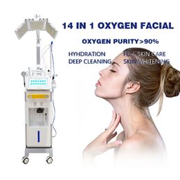 RF LED light therapy micro dermabrasion hydra oxygen jet facial cleaning mesotherapy gun skin rejuvenation machine