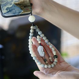 Keychains Mobile Phone Hanging Rope Shoushan Stone Pendant Chinese Style Wrist Creative Anti-lose Removable Bracelet