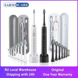 Toothbrush SARMOCARE Sonic Electric Toothbrush USB Rechargeable Adult Waterproof Ultrasonic Teeth Whitening Brushes 8 Replacement Head S100 230823