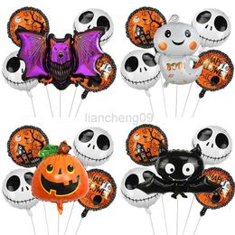 Party Decoration Halloween Party Pumpkin Bat Foil Balloons Skeleton Spider Inflatable Air Globos Kids Toy Halloween Decoration for Home Outdoor L0823