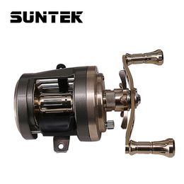 Fishing Accessories SUNTEK all metal 9 1BB ball bearing right hand drum boat golden sea fishing line wheel miniature small 230822