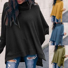 Women's Sweaters Knit Shirts 2023 Autumn Winter Fashion Solid Cotton Turtleneck Long Sleeve Tops Ladies Elegant Blouse Loose Sweater