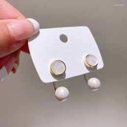 Stud Earrings Silver Needle Pearl Zircon Copper Gold Plated Dual Uses Women Dating Sweet Gift Girl Small Fashion Dangle 2023
