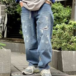 Männer S Jeans Strahlen Jeans japanischer Stil gewaschener Kordelzug Baggy sich für Männer 22SS 230823 verjüngt