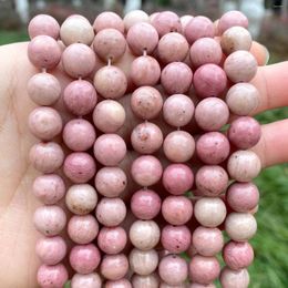 Loose Gemstones Natural Red Smooth Rhodonite Stone Beads Round Spacer For Jewellery Making DIY Handmade Bracelet Necklace 4 6 8 10 Mm