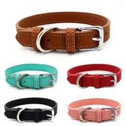 Dog Collars PU Leather Collar Durable Size Adjustable Supplies Cat Necklace Pet Accessories Chain Small Dogs Puppy