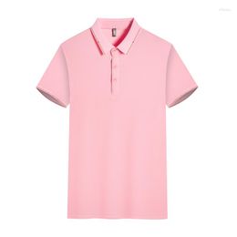 Men's Polos Summer 2023 Polo Shirt Male Tops Turn Down Collar Slim Fit Solid Colour Breathable Casual Men