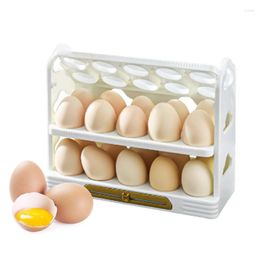 Storage Bottles Refrigerator Egg 3-Layer Flipping Tray For Fridge Side Doors Kitchen Organization Tools With Date Recording