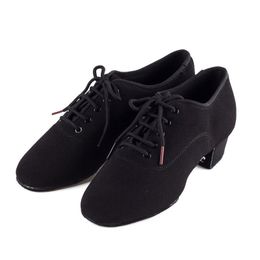Dress Shoes Genuine BD Men Latin Dance Shoes Adult Two Point Soles Teacher Shoes Soft Base Male 417 Oxford Heel 4.5 CM Canvas Breathable 230822