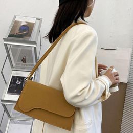 Evening Bags Solid Color Shoulder Bag PU Leather Underarm Stylish Handbag For Women Girls