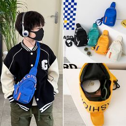 Backpacks Crossbody Bag with Letter Waistbag for Boy Children Casual Pure Colour Cute Girl Adjustable Belt Kids Shoulder Bags 230823