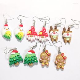 Dangle Earrings Cute Christmas Tree Santa Claus Drop For Women Kid Friend Gift Kawaii Elk Snowman Gingerbread Man Earring Party Jewelry