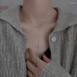 Pendant Necklaces Fashion Long Circle Ncklace For Temperament Women Clavicle Chain Wedding Party Gift Fine Jewellery