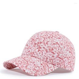 Ball Caps 2023 Flower Print Cap Travel Summer Sport For Women Trekking Fashion Hats Pink Decorate