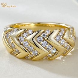 Wedding Rings Wong Rain 18K Gold Plated 925 Sterling Silver Lab Sapphire Gemstone Ring Band Party Jewellery Anniversary Gifts Wholesale 230822