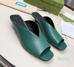 Summer women fish mouth slippers luxury Calfskin shoes Multicolor High heel 2.5CM designers shoe Designer